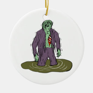 Swamp Zombie Ceramic Tree Decoration