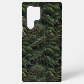 Swampcore Moss & Bones Dark Forest Pattern Phone C Samsung Galaxy Case