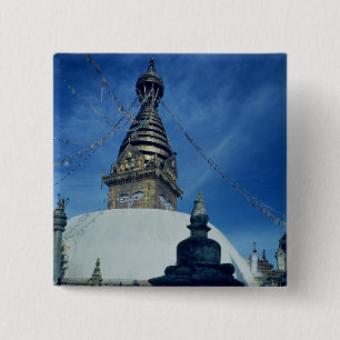Swamyambunath Stupa 15 Cm Square Badge