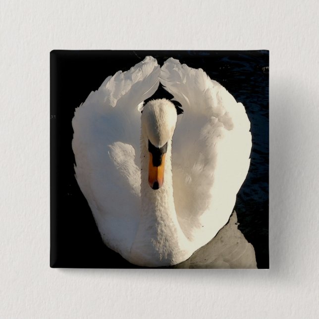 Swan 15 Cm Square Badge (Front)