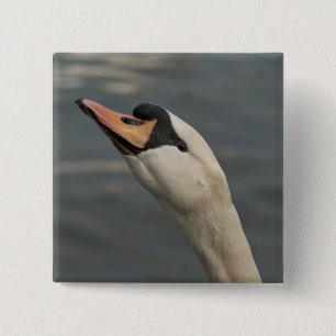 Swan 15 Cm Square Badge