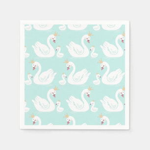 Swan 1st Birthday Party Baby Shower Napkin