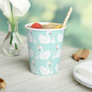 Swan 1st Birthday Party Baby Shower Paper Cups