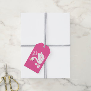 Swan 1st Birthday Party Baby Shower Pink Gift Tags