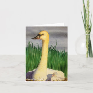 Swan and Cygnet Note Card