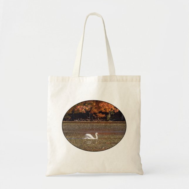 Swan and Fall Foliage Tote Bag (Front)