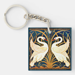 Swan and Rush and Iris,  Key Ring