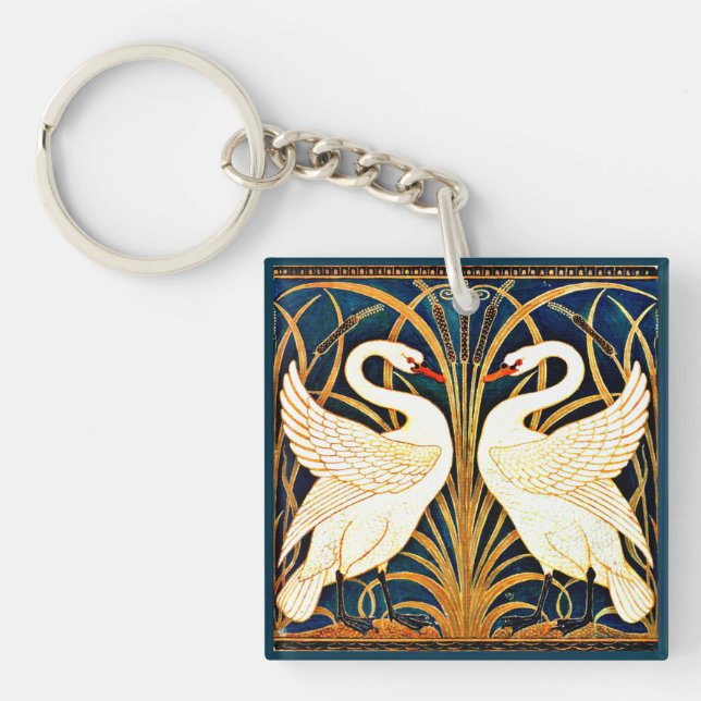 Swan and Rush and Iris,  Key Ring (Front)