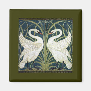 Swan and Rush and Iris wallpaper Magnet