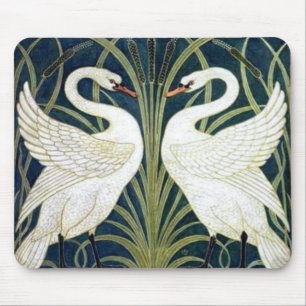 Swan and Rush and Iris wallpaper Mouse Pad