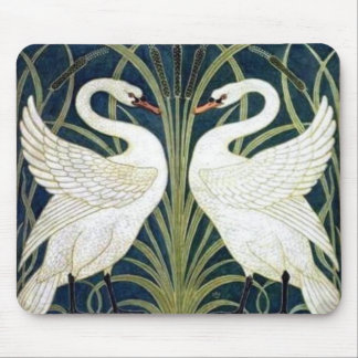 Swan and Rush and Iris wallpaper Mouse Pad