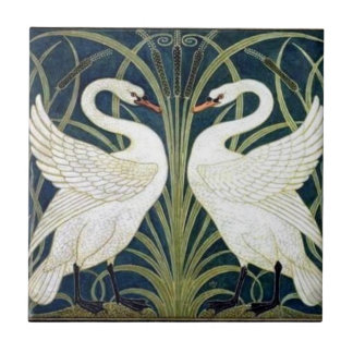 Swan and Rush and Iris wallpaper Tile