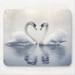 Swan Animal Bird Wildlife Wilderness Colourful Art Mouse Pad