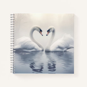 Swan Animal Bird Wildlife Wilderness Colourful Art Notebook