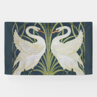 Swan Art Nouveau Two Swans 