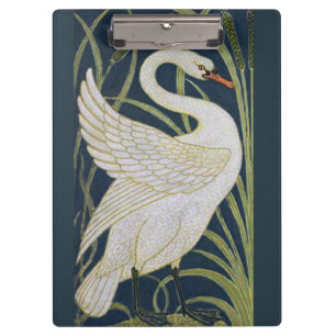Swan Art Nouveau Two Swans Clipboard