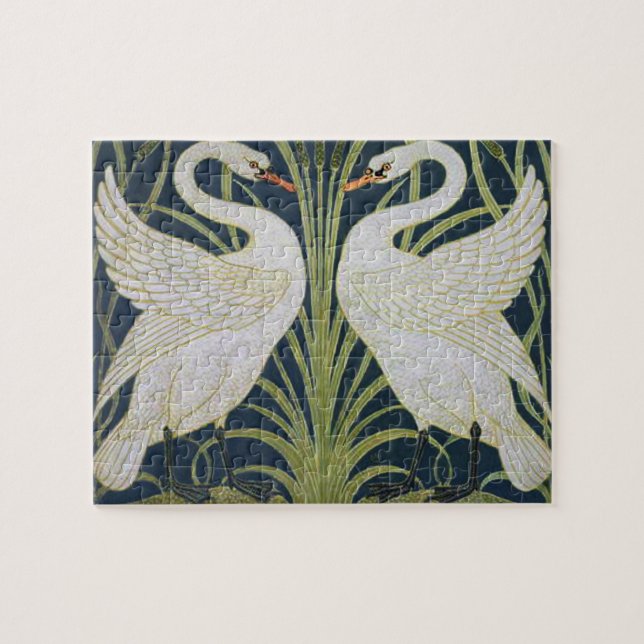 Swan Art Nouveau Two Swans  Jigsaw Puzzle (Horizontal)
