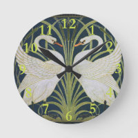 Swan Art Nouveau Two Swans 