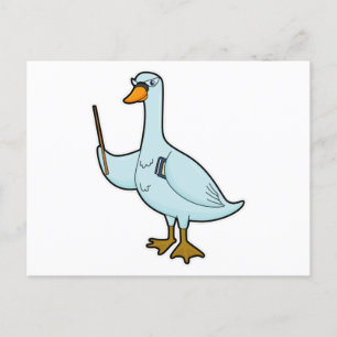 Swan as Teacher with Book & Pointer Postcard