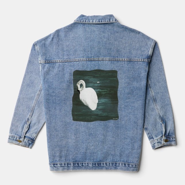 Swan at the Pond Denim Jacket (Back)