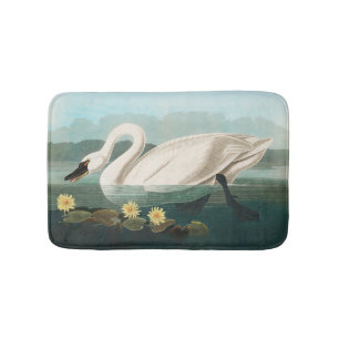 swan audubon bird white water swans bath mat
