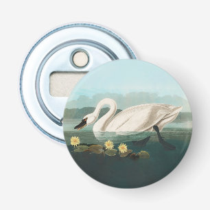 swan audubon bird white water swans bottle opener