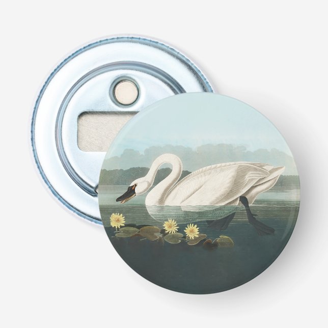 swan audubon bird white water swans bottle opener (Front)