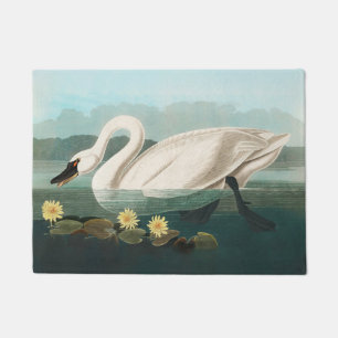 swan audubon bird white water swans doormat