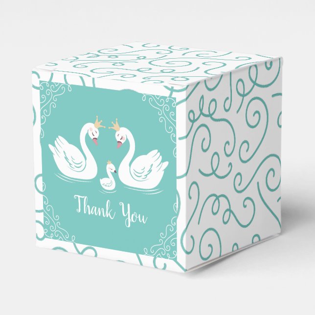Swan Baby Shower Favour Box (Front Side)