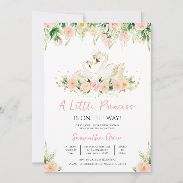 Swan Baby Shower Invitation (Front)