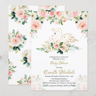 Swan Baby Shower invitation