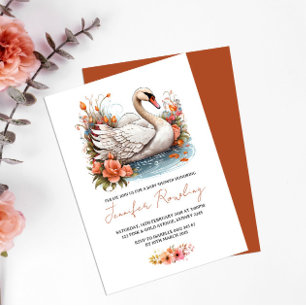 Swan Baby Shower Invitation