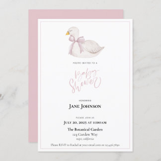 Swan Baby Shower Invitation