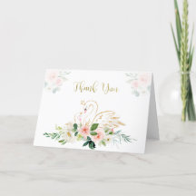 Swan Baby Shower Thank You Card