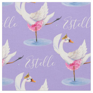 Swan ballerina ballet dancer name pattern fabric