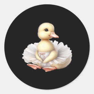 Swan Ballerina Duck Dancing Ballet Watercolor Classic Round Sticker