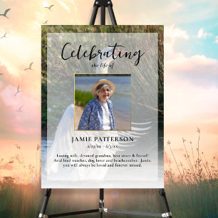 Swan Bird Lover Celebration of Life Photo Funeral Poster