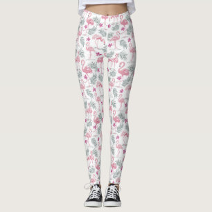 Swan Bird Repeated Pattern Leggings