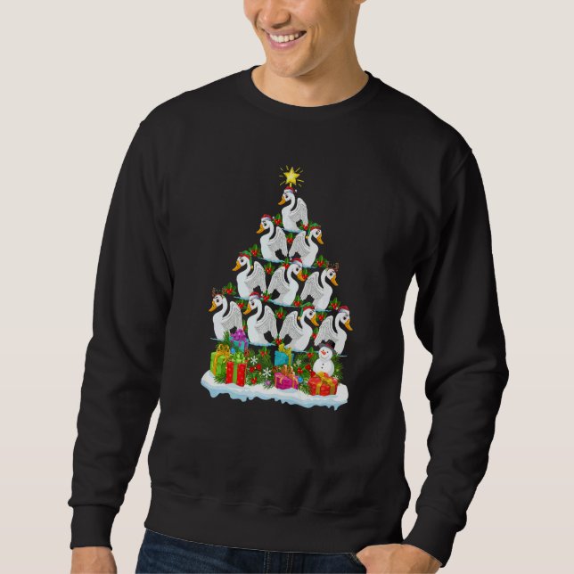 Swan Bird  Xmas Holiday  Swan Christmas Tree Sweatshirt (Front)