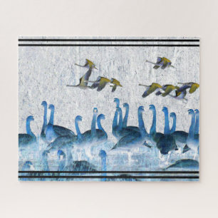 Swan Birds Lake Wildlife Animals Jigsaw Puzzle