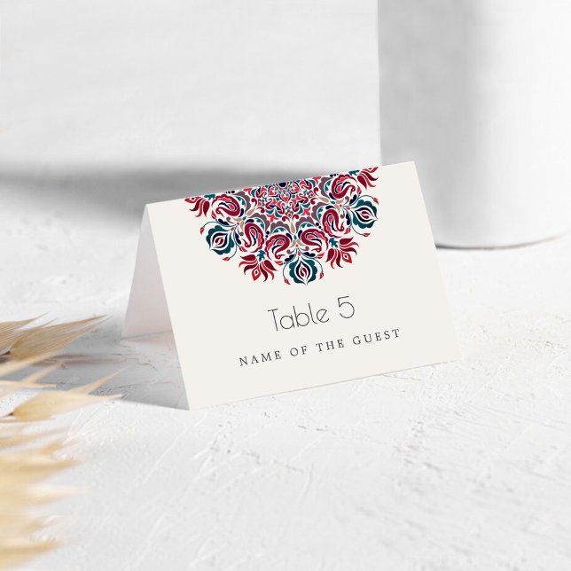 Swan Birds Lotus Floral Mandala Place Cards (Creator Uploaded)