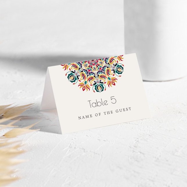 Swan Birds Lotus Floral Mandala Place Cards (Creator Uploaded)