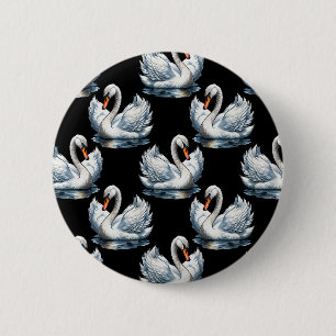 Swan Birds Pattern Design 6 Cm Round Badge