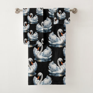 Swan Birds Pattern Design  Bath Towel Set
