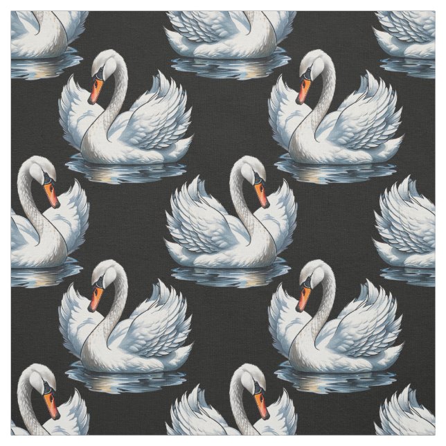 Swan Birds Pattern Design  Fabric (Swatch)