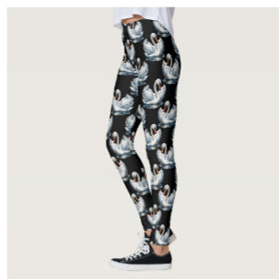 Swan Birds Pattern Design Leggings