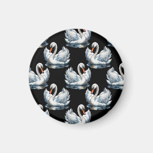Swan Birds Pattern Design Magnet