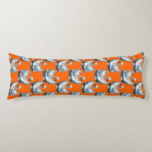 Swan Birds Pattern Design On Orange Body Cushion