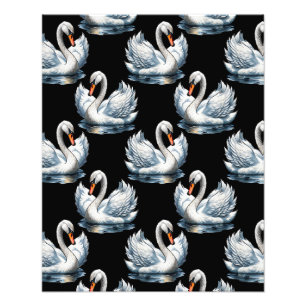 Swan Birds Pattern Design Photo Print