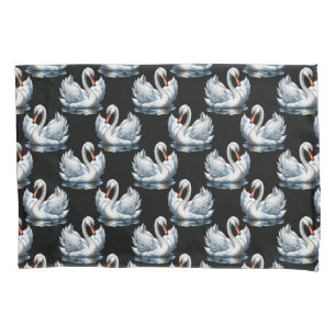 Swan Birds Pattern Design Pillowcase
